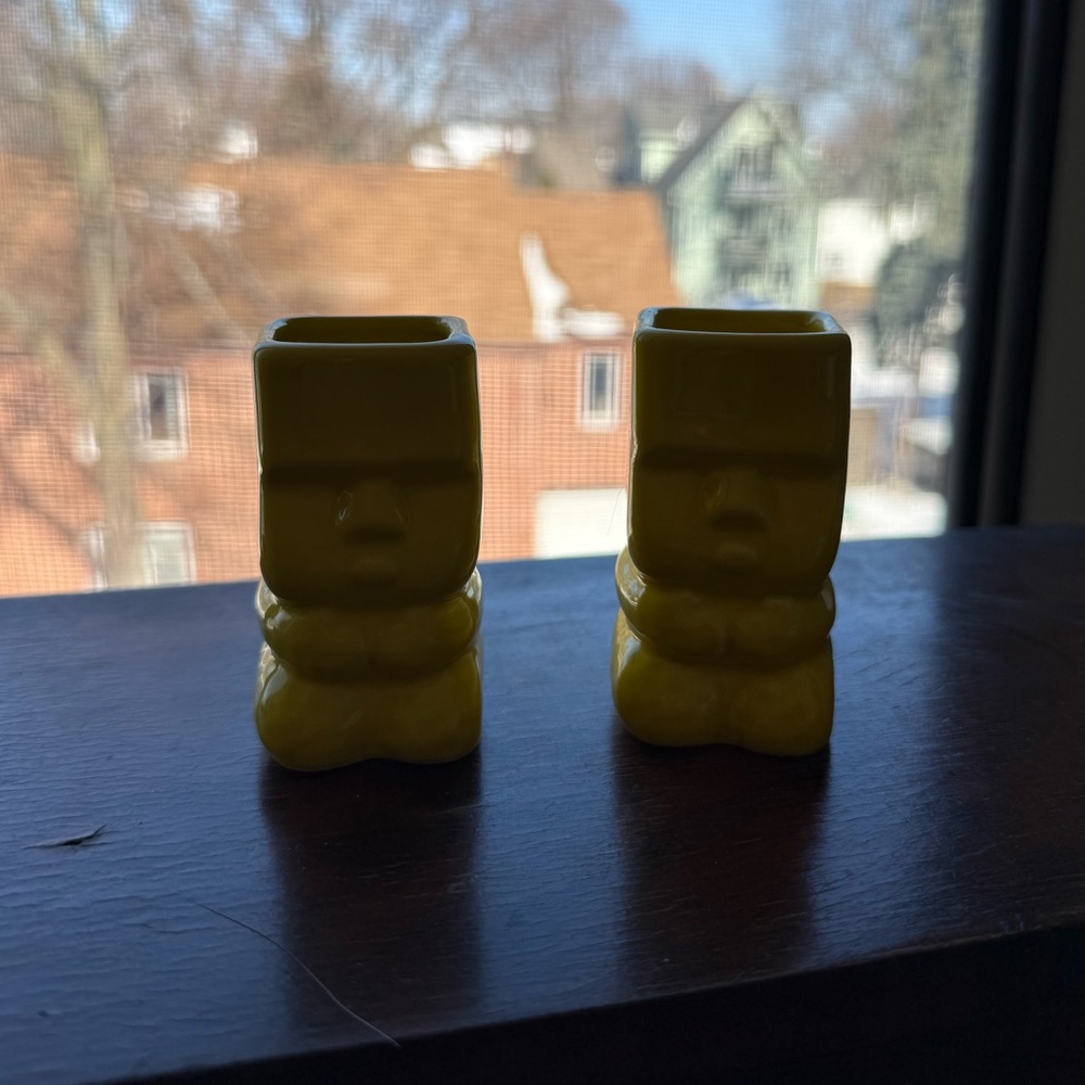 Yellow Tiki Shot Glass NWT (x2) - Picture 2 of 5